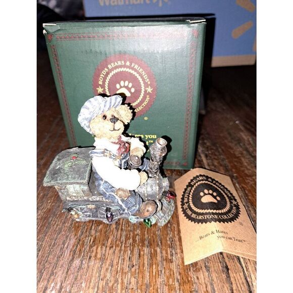Vintage 2001 Boyds Bears Bearstone Boxcar Chillie Starring Roll 2485 chipped - Picture 1 of 7